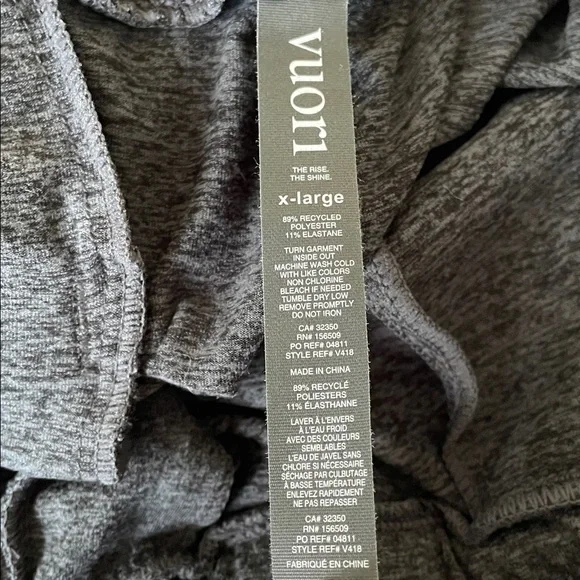 Vuori Ponto Performamce Charcoal Gray Drawstring Pants & Long Sleeve Crew XL - Picture 3 of 16